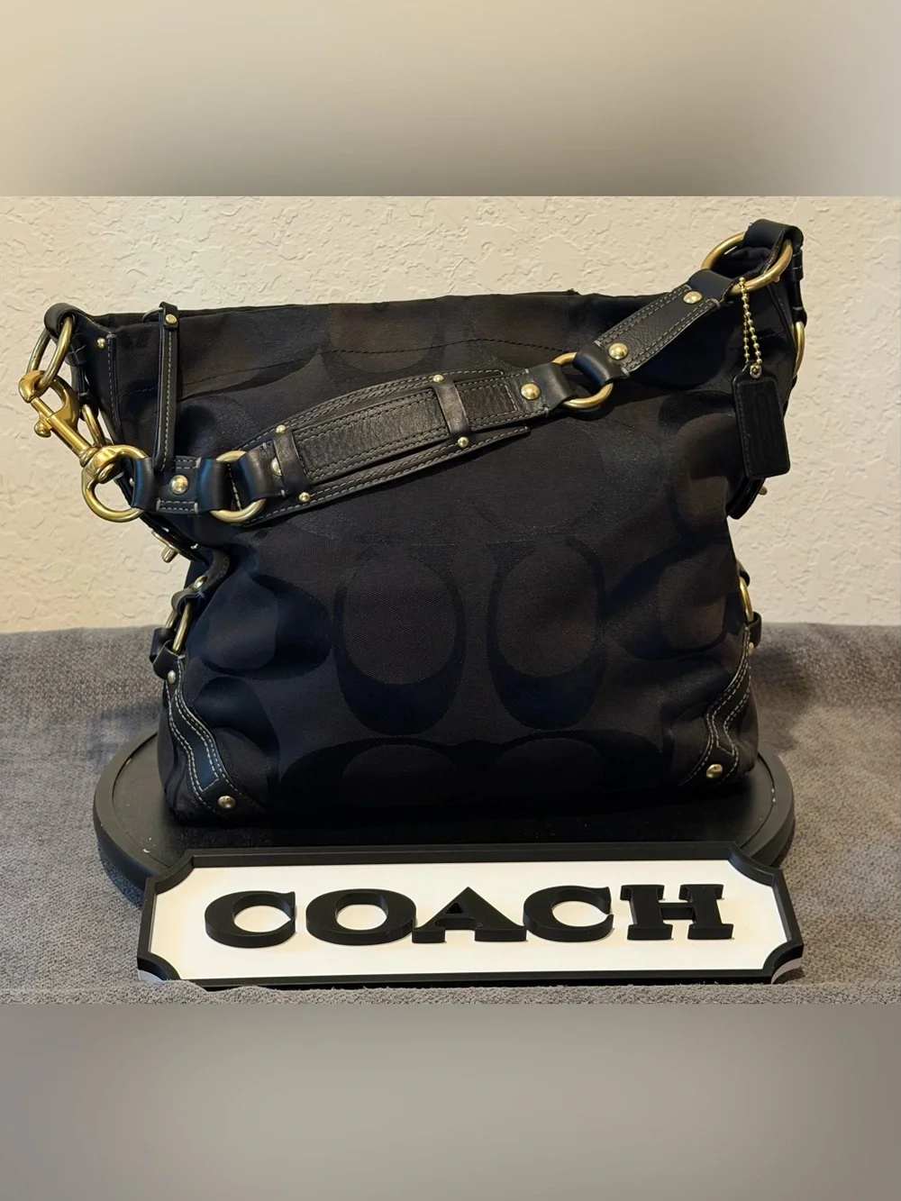 Coach Carly Large Black Hobo Bag No.F0873-10620